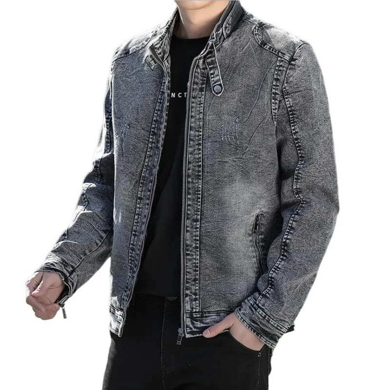 Men Denim jacket Fashion Bomber Jackets Mens Casual Cowboy Embroidered 4XL Coat Streetwear Male 251230