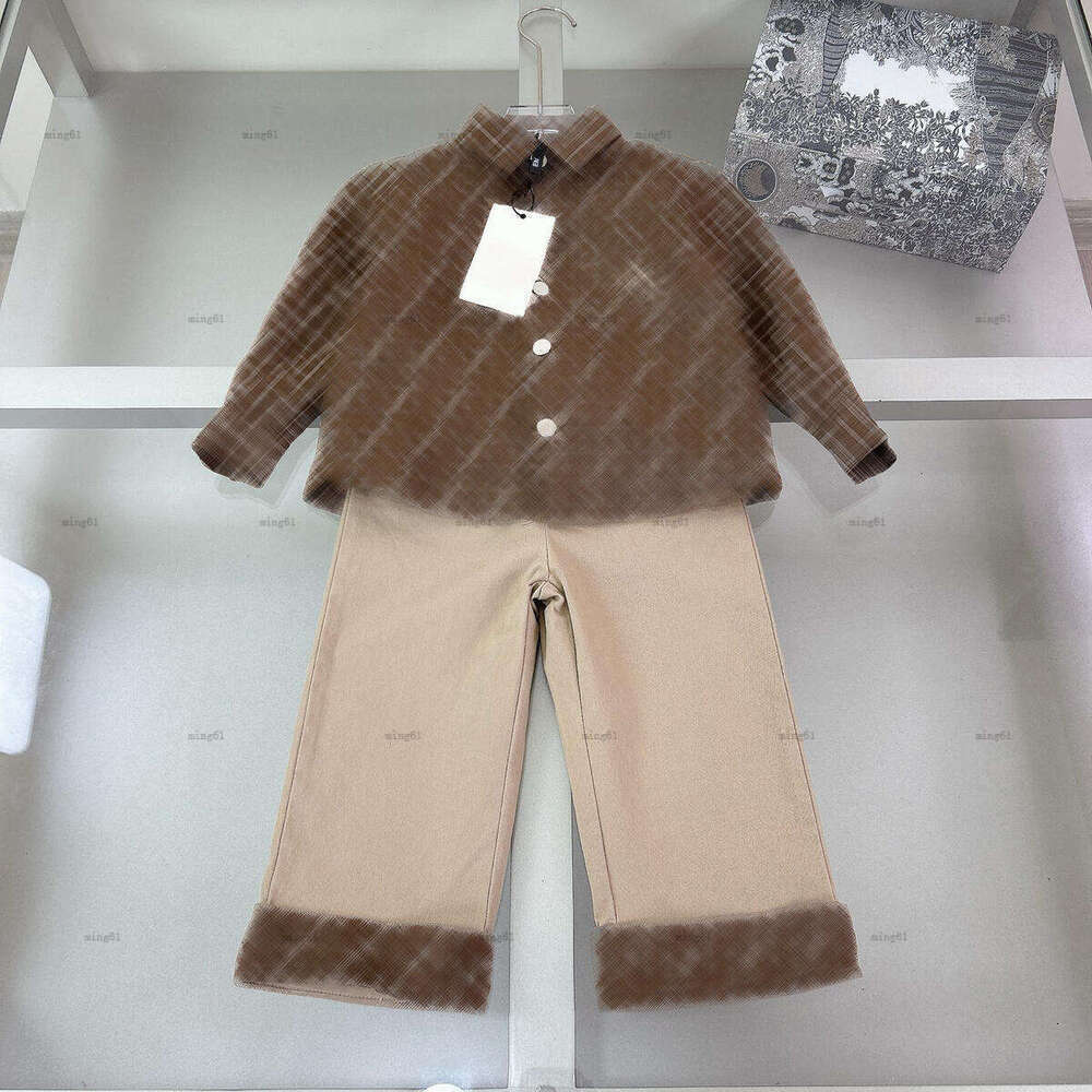 Brand baby Tracksuits autumn child shirt suit kids designer clothes Long sleeves metal buttons shirt and slacks A678X19N169