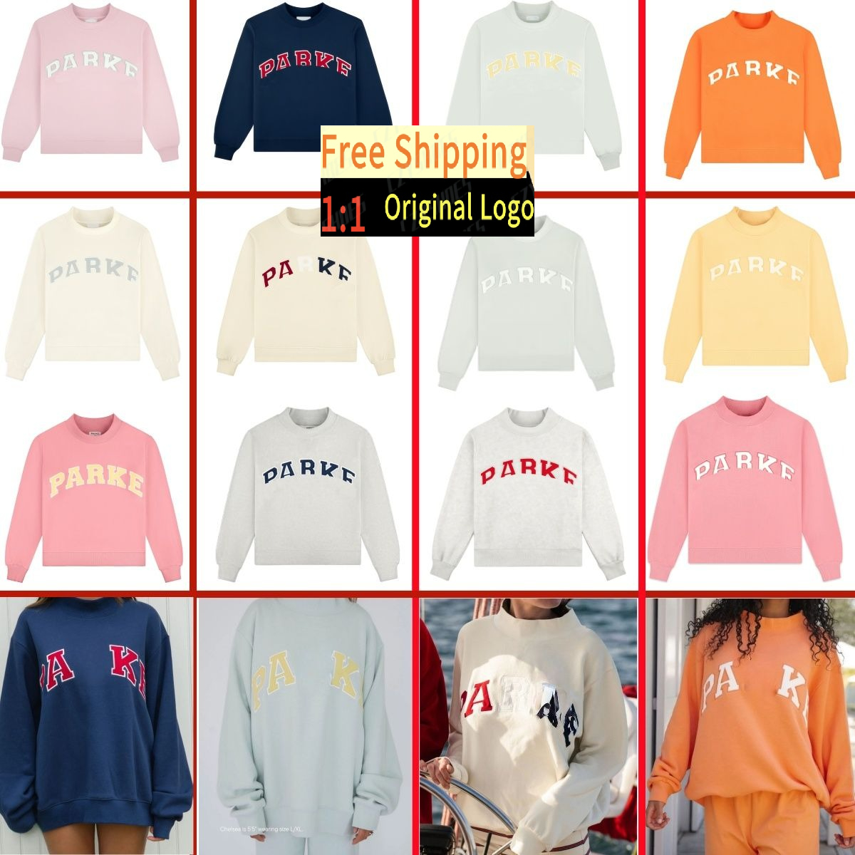 Parke Womens Autumn Loose Fit Letter Print Hoodie Sweatshirt 100% Cotton Long-Sleeve Pullover Hooded Top for Daily Casual Wear hoodie yeclo02