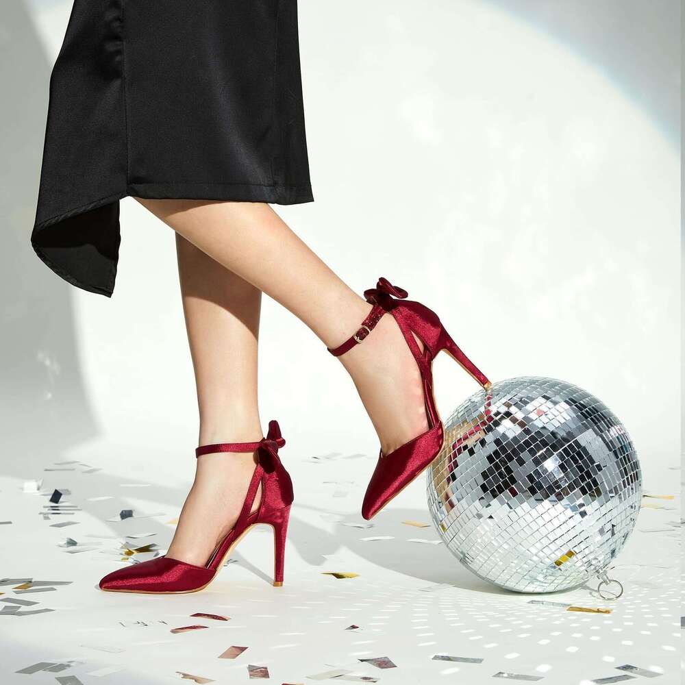 Trary Women Closed Women S Stiletto High Heels Pointed Toe Bow Knot Ankle Strap Inches Pumps Adjustable Buckle Womens Comfy Sexy Shoes For Wedding Cas