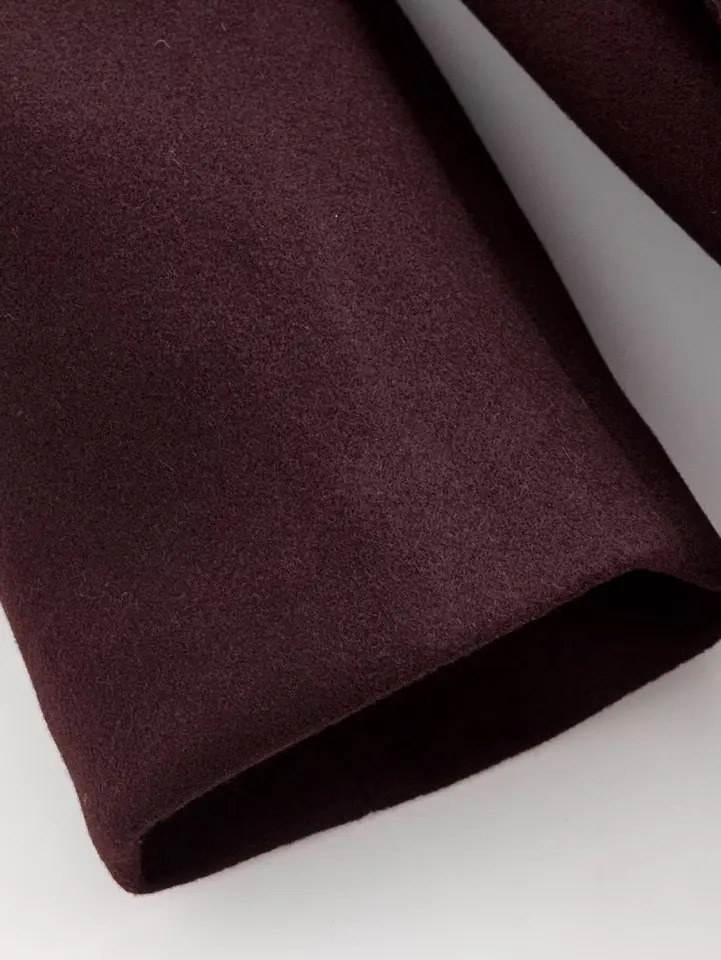 Women Elegant Solid Lace Up Long Woolen Coat Female Stand Collar DoubleBreasted Retro Overcoat Lady Autumn Winter Street Outwea 251216