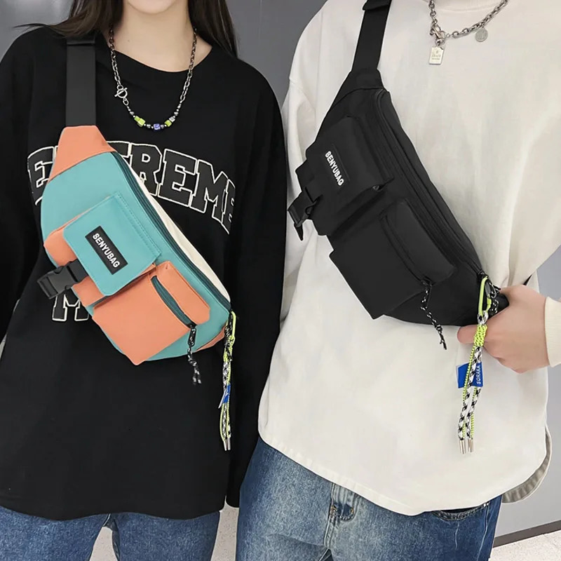 Nylon Women Chest Bag Large Capacity Chest Pack Casual Waist Bag Sports Unisex Shoulder Bag Outdoor Crossbody Bag 251231