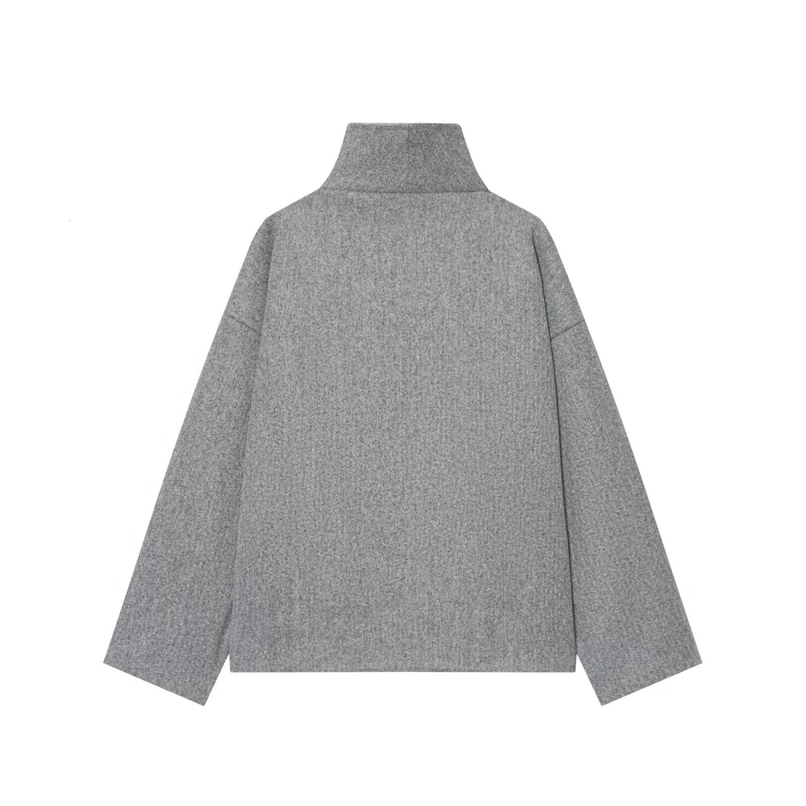 2025 Winter Womens Casual Fashionable Simple Versatile HighNeck LongSleeved DoubleBreasted Loose Wool Coat 251216