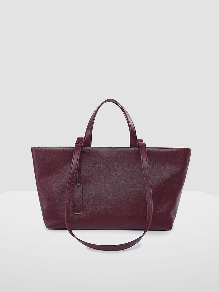 New Women's Leather Crossbody Bag, Underarm Single-Shoulder Cross-Border Cowhide Tote Bag, Niche Crossbody Bag, Retro Soft Leather Large Capacity