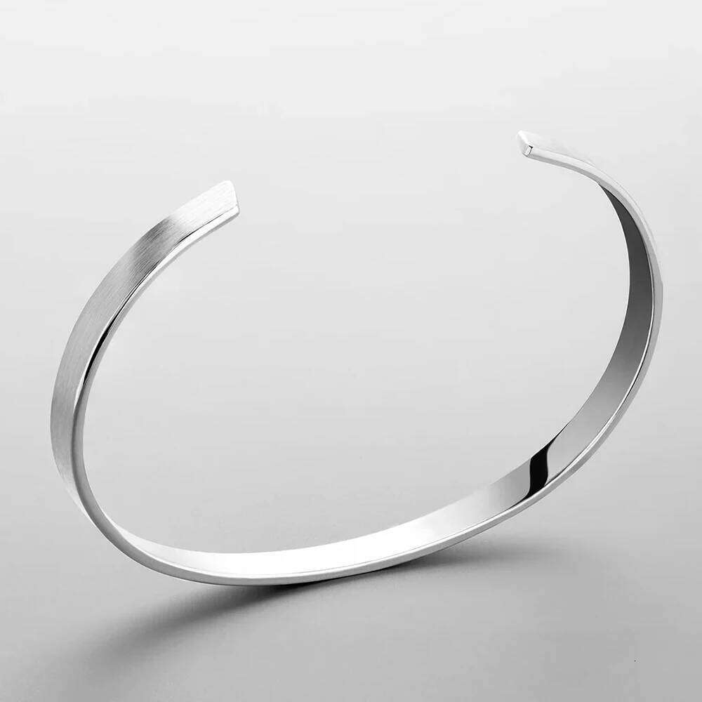 eManco Men's Light Luxury Premium Feeling Skeleton Bracelet Stainless Steel Minimalist Unisize Cuff Factory Outlet