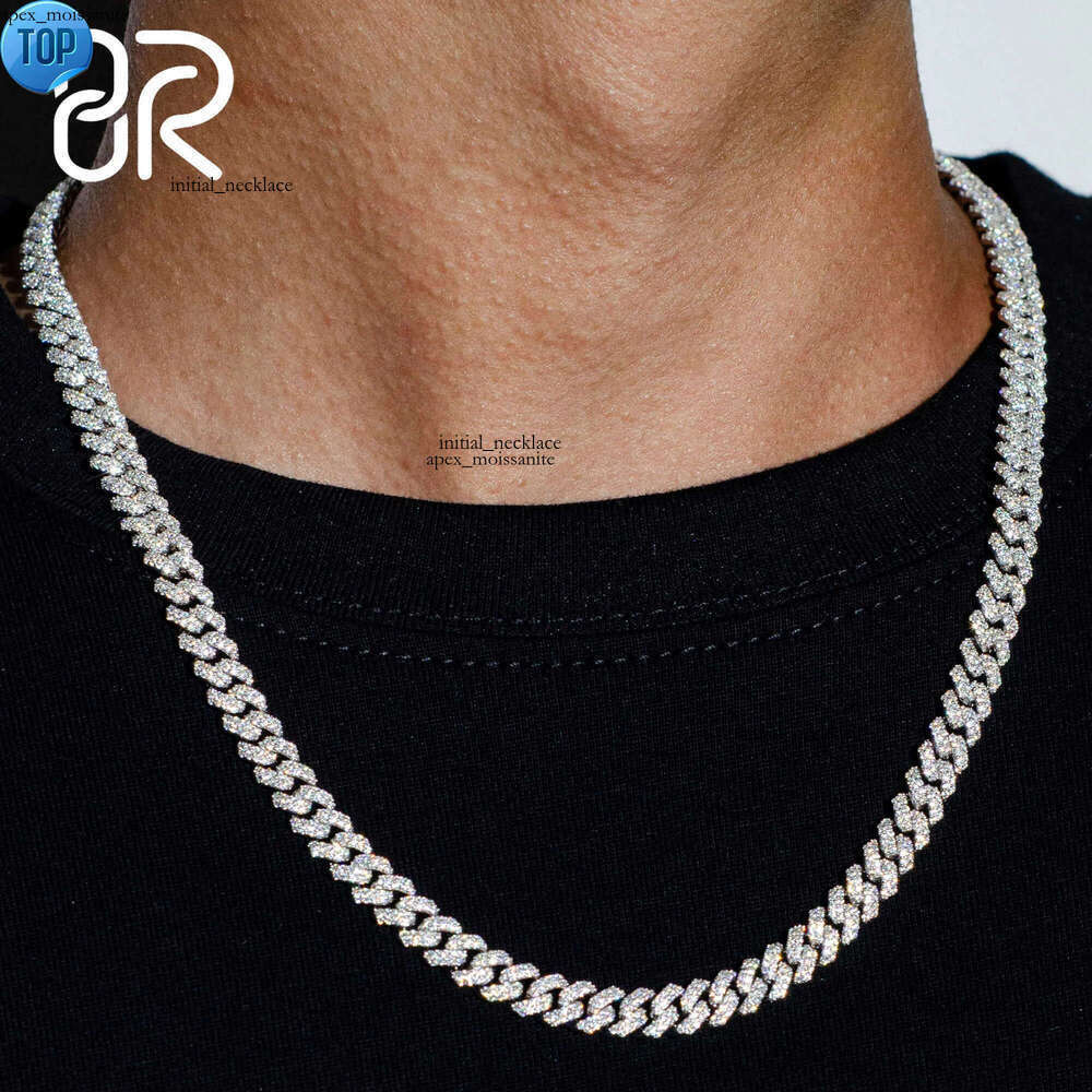 necklace moissanite chain Custom Pass Diamond Tester Hip Hop Jewelry 925 Sterling Silver 6mm 8mm Iced Out VVS Cuban Link Moissanite Chain For Men 97