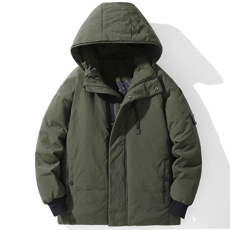 Mens Warm Short Down Jackets 2025 Korean Style Hooded Loose Casual Couple Coats Autumn Winter Thickened Coat 251216