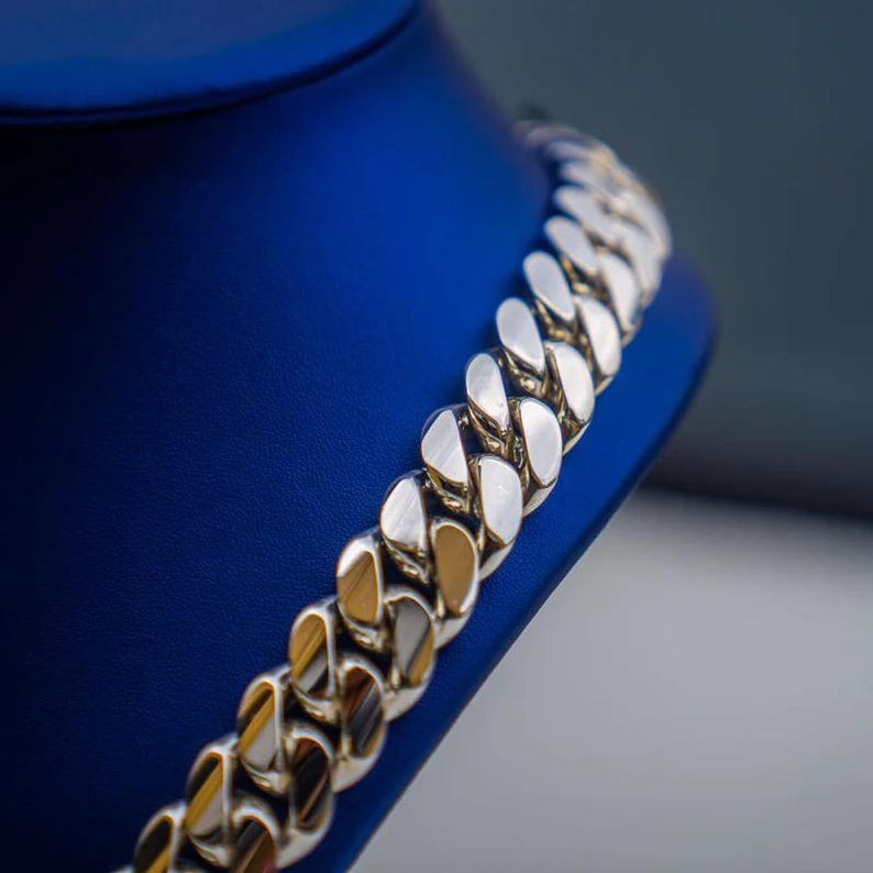 20mm Miami Cuban Link Chain Men Women Chain Cuban Necklace 925 Sterling Silver Handmade Silver Chain bracelet