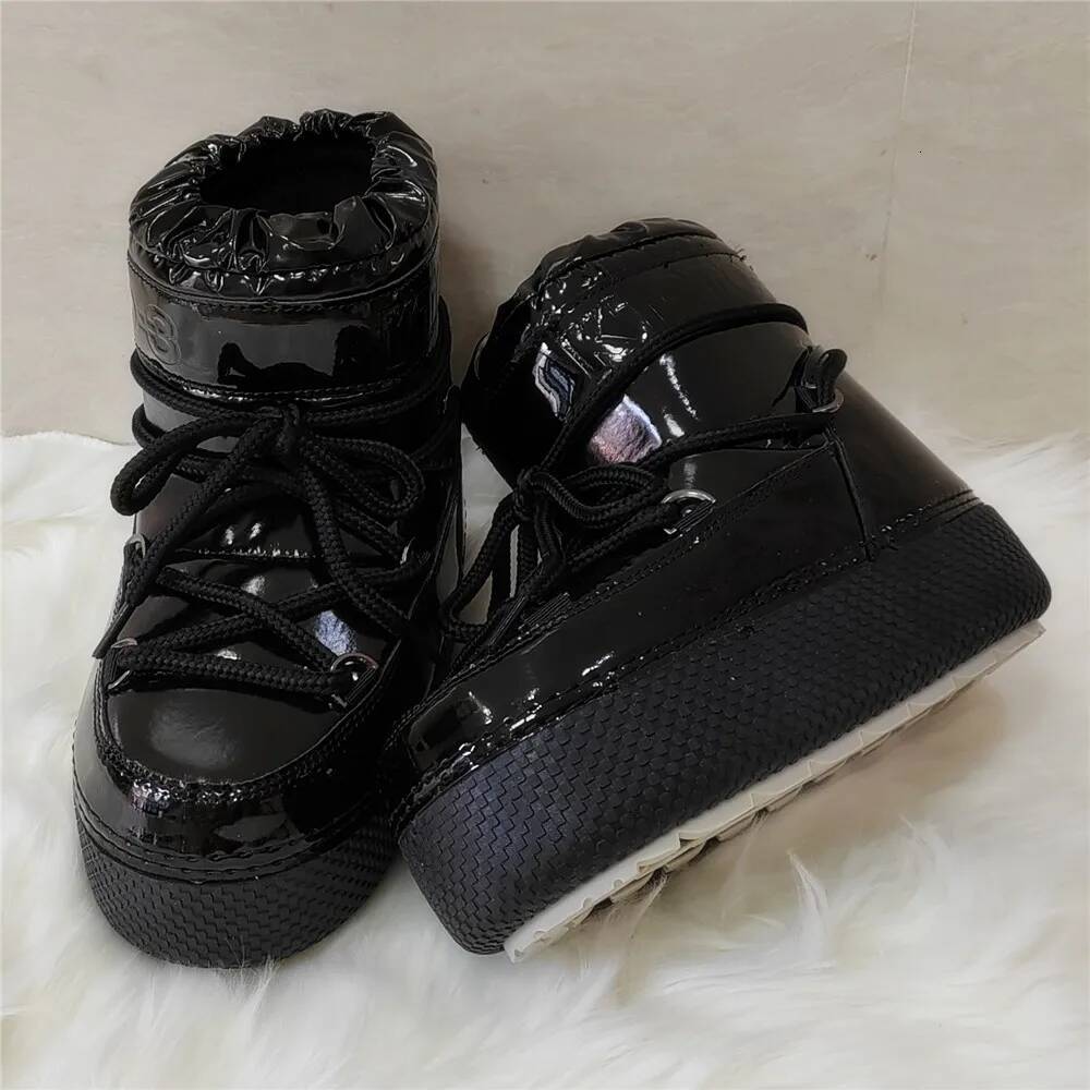 Ddmytiger Cm Platform Snow Flat With Soft Comfortable PU Leather Waterproof Ankle For Women Black White Ski Boots Outdoor Shoes