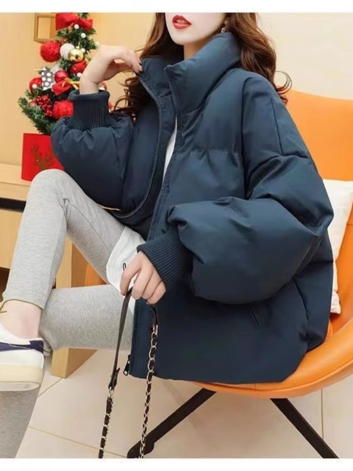 Winter Glossy Down Parka women's Waterproof Coat Embroidery jacket large size Loose Winter Warm Thick Parka Women Jacket 210819