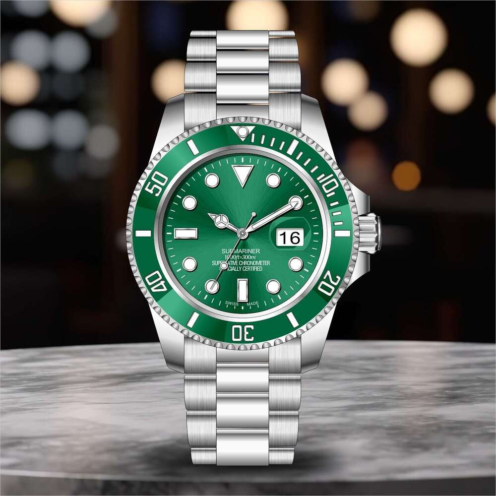R O LEX Business Fashion Men's 42mm Waterproof Luminous Quartz Watch