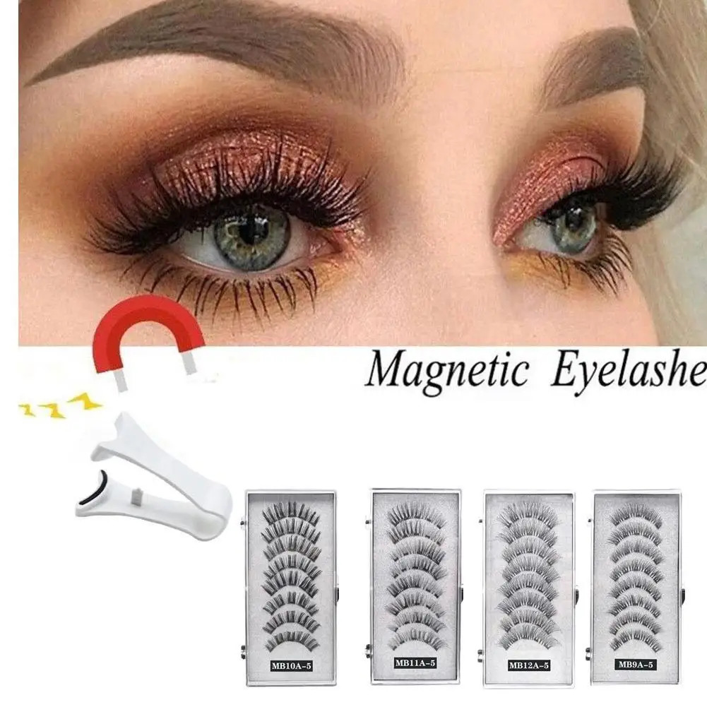 3D Natural With 5 Lashes Handmade Drop False Support Eyelashes Magnetic Reusable H8Y7 251231