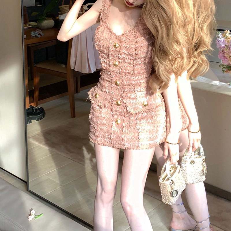 Urban Sexy Lady Dress With Special Brush Surface Treatment Gold Snap Fasteners Custom Dyeing Shiny And Lustrous Exquisite Lady's Bandeau Dress Ne