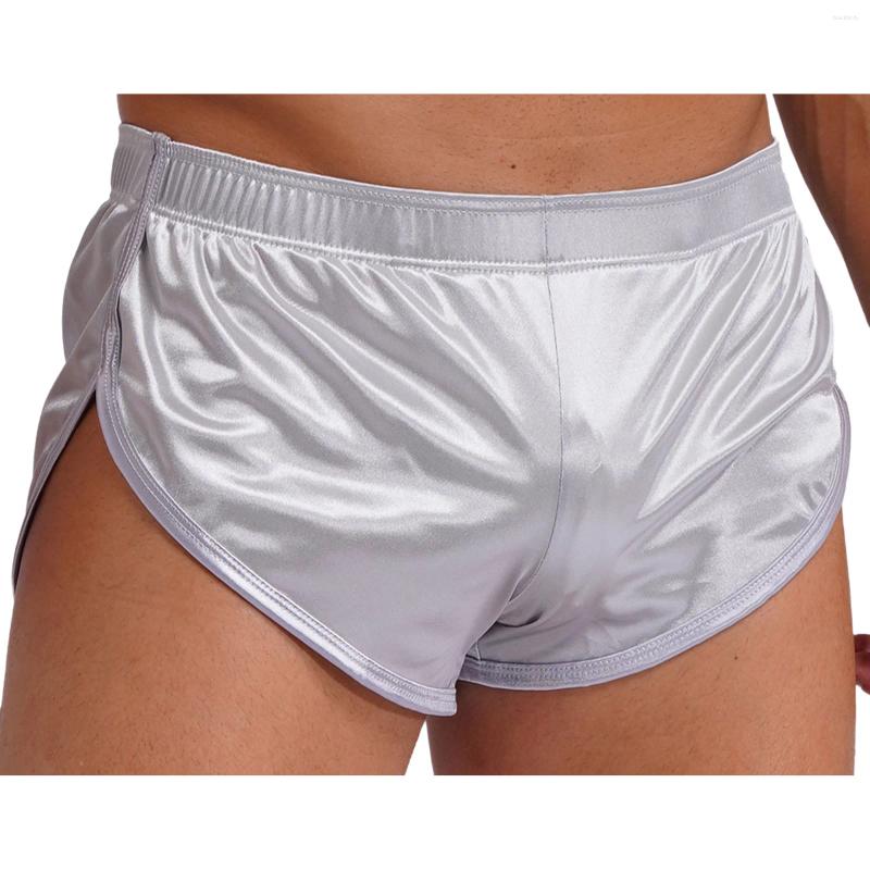 Men's Swimwear Man's Glossy Bottoms Mens Swimming Trunks Summer Beach Bathing Boxer Shorts Elastic Waist Loose Short Pants Z260314