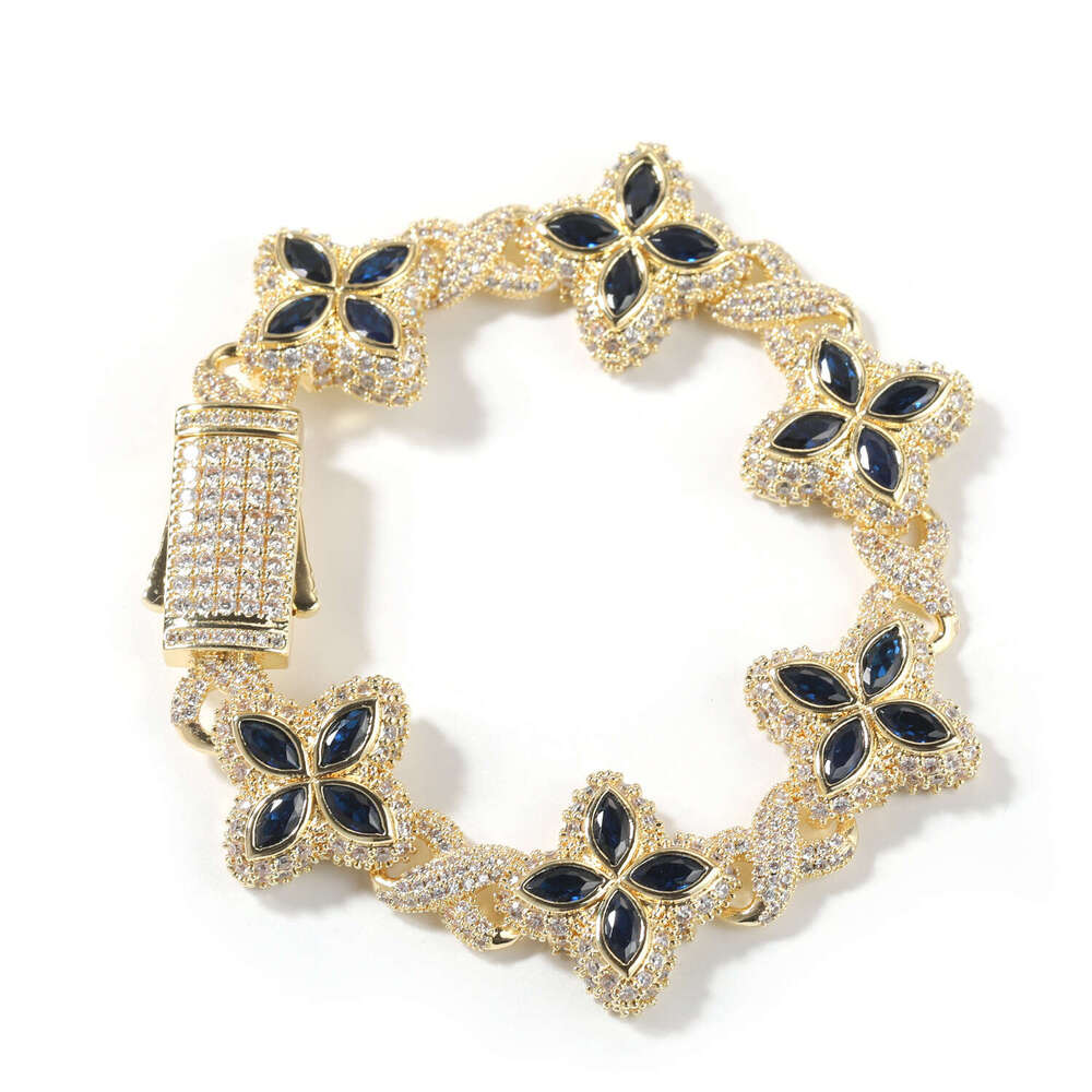 Uwin Full Leaf Bracelet Marquise Multicolor Iced Out CZ Infinite Chain Bracelets Punk Jewelry