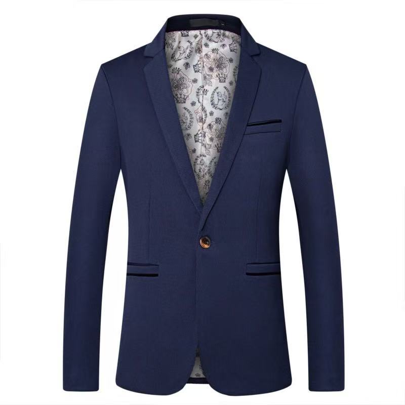 T2844 Business Casual Korean Style Slim Fit Men's Suit Jacket (Single Jacket)