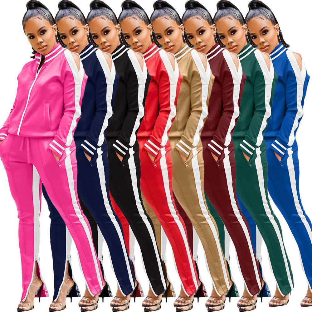 9206 Cross-Border Exclusive European and American Fashion Casual Sports Suit Two-Piece Set Hot-Selling Autumn Winter Style