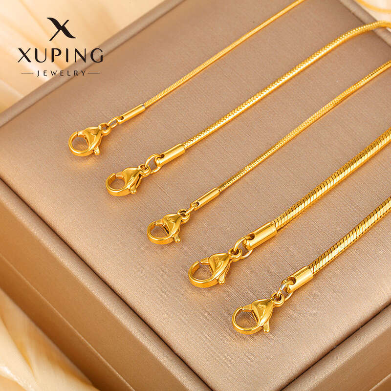 Brand Jewelry 316 Stainless Steel Snake Bone Necklace for Women Simple Versatile Pendant Collarbone 18K Plated gold Chain Niche design jewelry