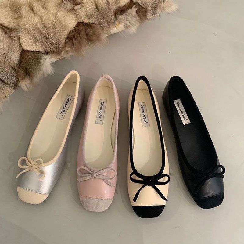 Ddmysports Flat Gentle Evening French Style Little Red Single Women S Spring Autumn Summer Soft Sole Silver Ballet Shoes Outdoor Shoes