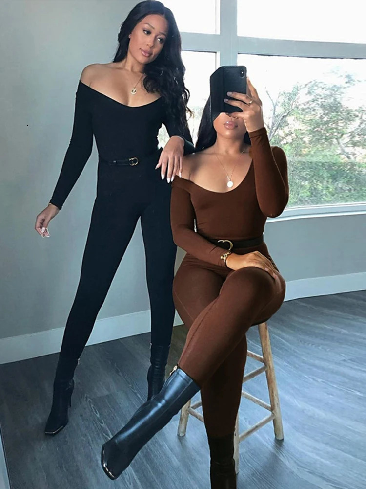 II Womens Rompers Long Sleeve Solid Skinny Bodycon Jumpsuits Fashion Sports Fitness Casual Activity Streetwear Overalls 251226