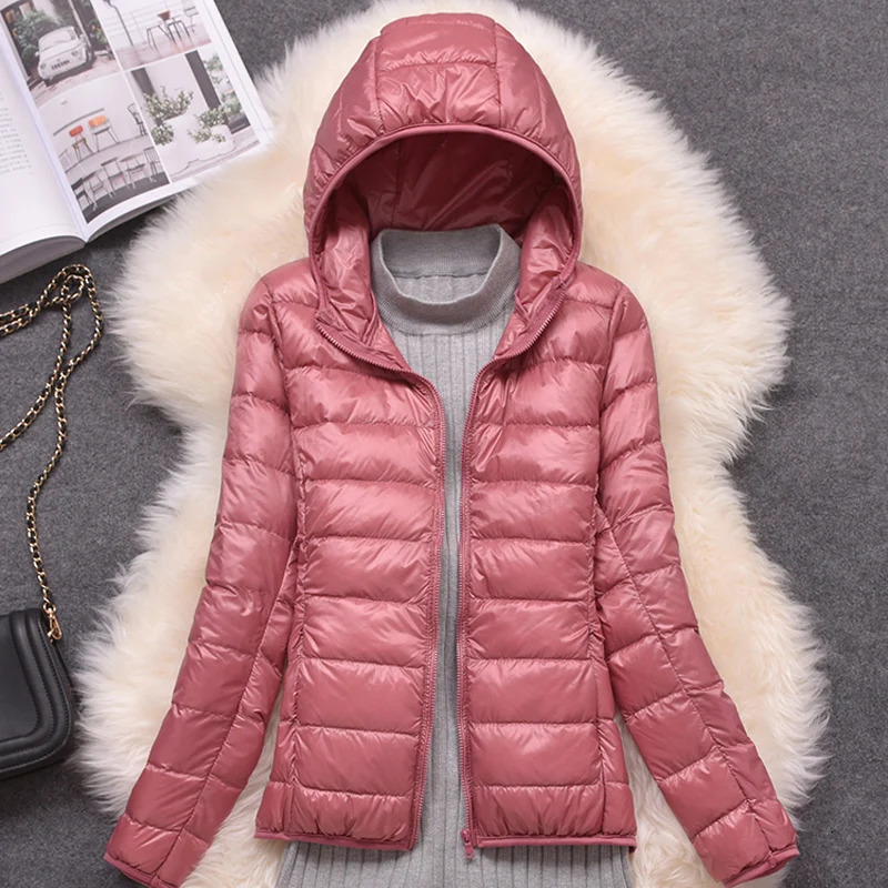 Women Puffer Jacket 15 Colors Plus Size 5XL 6XL 7XL 2025 Spring Autumn Female Ultra Lightweight Packable Hooded Down Coats 251225