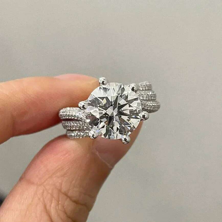 Luxury Moissanite Rings S925 Silver for Women Lab Diamonds Engagement Wedding Bands Gifts Fine Jewelry