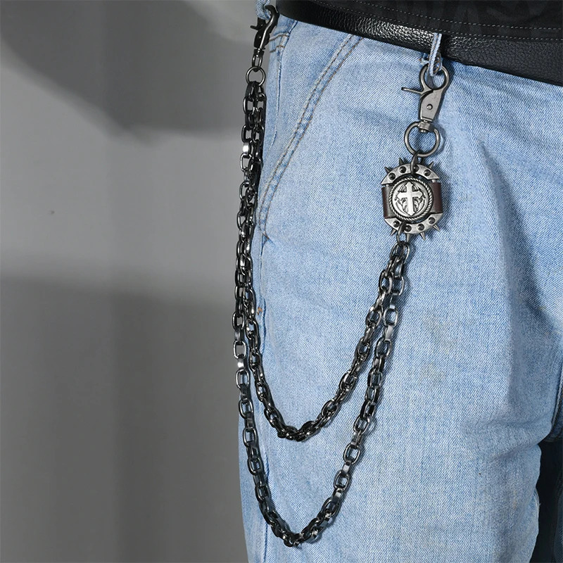 Punk Waist Chains Rock Hip Hop Spiked Pant Trouser Chain Pendant Retro Cool Metal Belts Apparel Handbag Decoration 251225