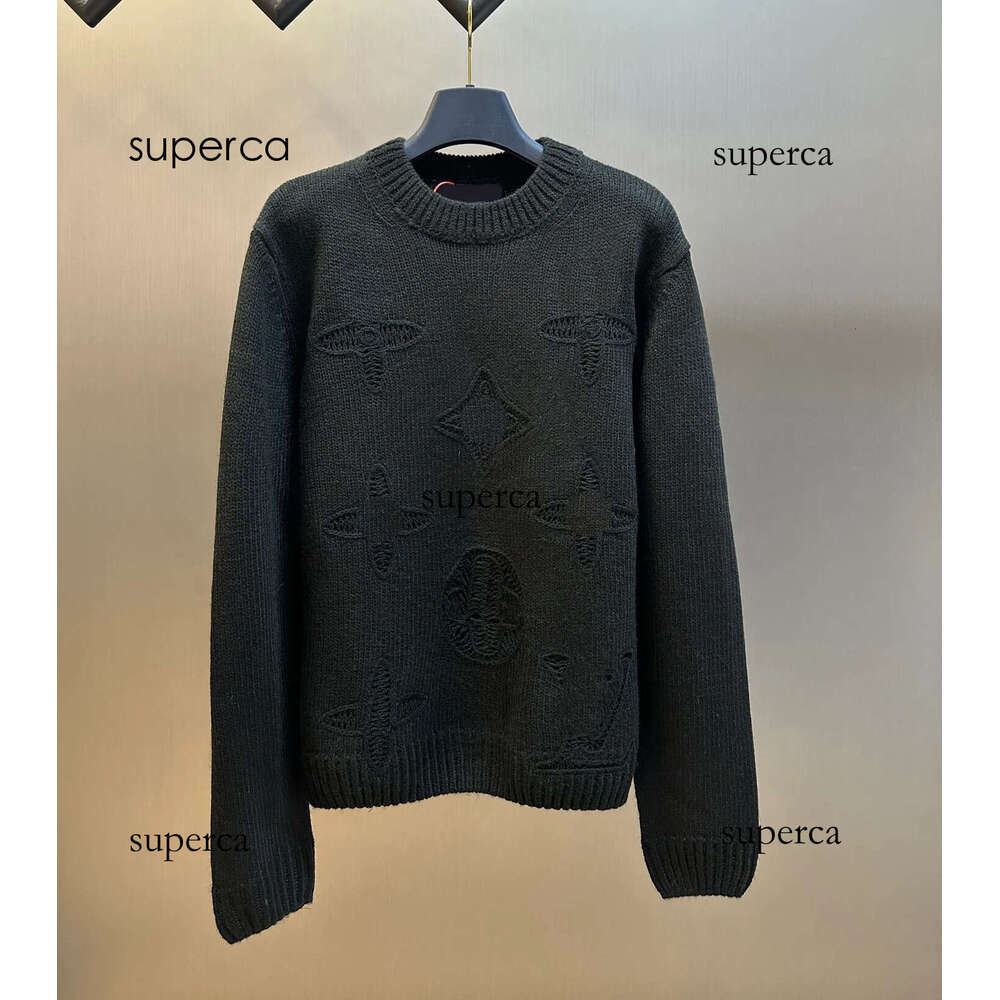 d7a Men's Plus Size Hoodies & Sweatshirts jacquard letter knitted sweater in autumn / winter acquard knitting machine e Custom jnlarged detail crew neck cotton 6fb