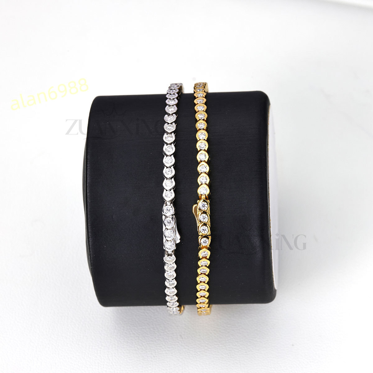 Factory Wholesale Hip Hop Jewelry 925 Silver Iced Out Moissanite Tennis Bracelet 18mm Moissanite Jewelry for Women