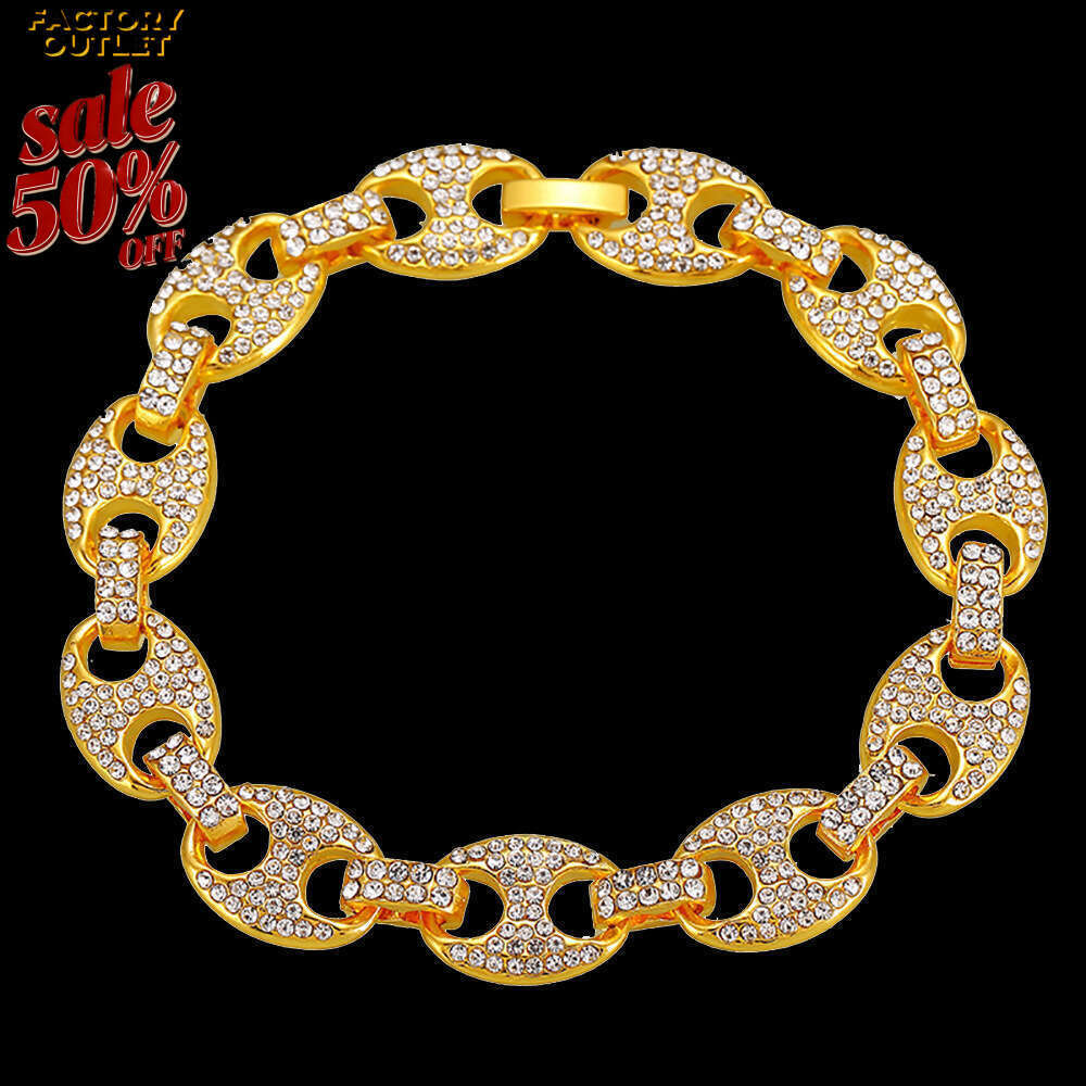 Bracelet for Women Hip-Hop Trendy Gold-Plated Alloy Bracelet Inlaid Diamond Bean Button Chain Tarnish-Resistant Versatile Daily Jewelry pearl bracelet