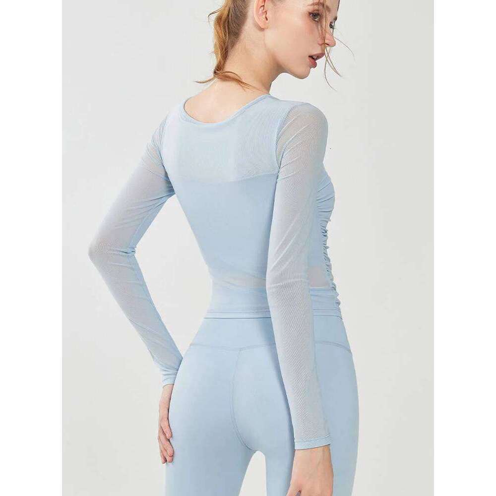 New yoga long sleeved t-shirt women, with chest cushion for autumn winter pure desire spicy girl slim fit and slimming,