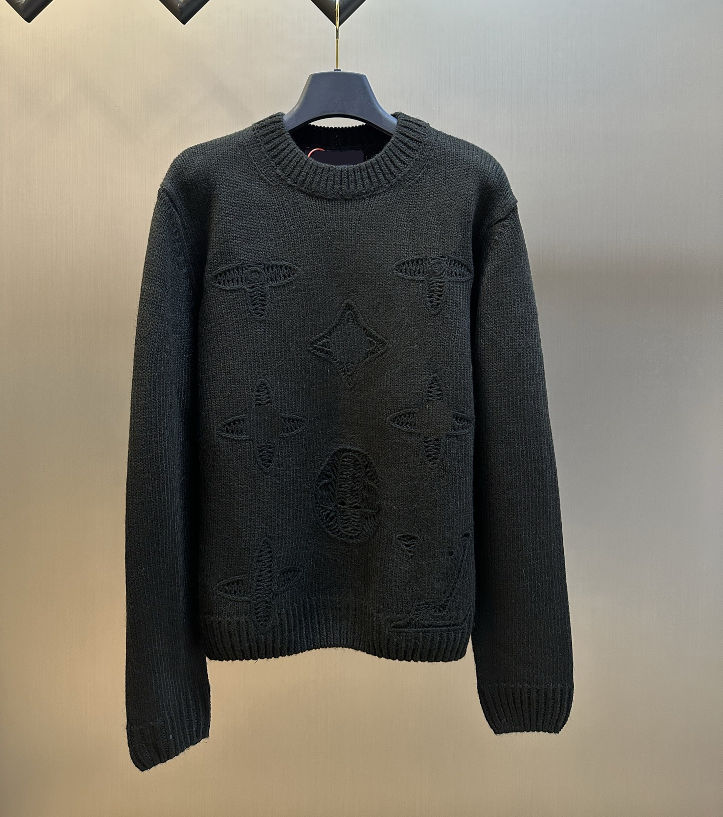 Men's Plus Size Hoodies & Sweatshirts jacquard letter knitted sweater in autumn / winter acquard knitting machine e Custom jnlarged detail crew neck cotton 46643