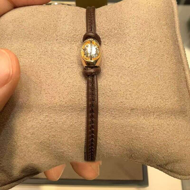 Leather Rope Free and Dynamic Zircon for Women New High-end Niche Bracelet