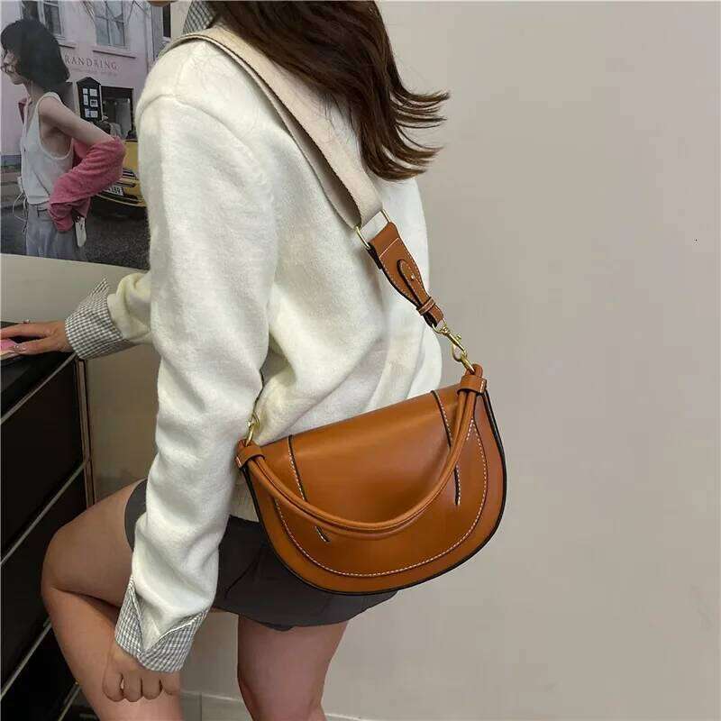 Fashion Package Cover Type Shoulder Solid New Women's Bags On Sale 2025 High Quality Pu Sewing Thread Crossbody Bag