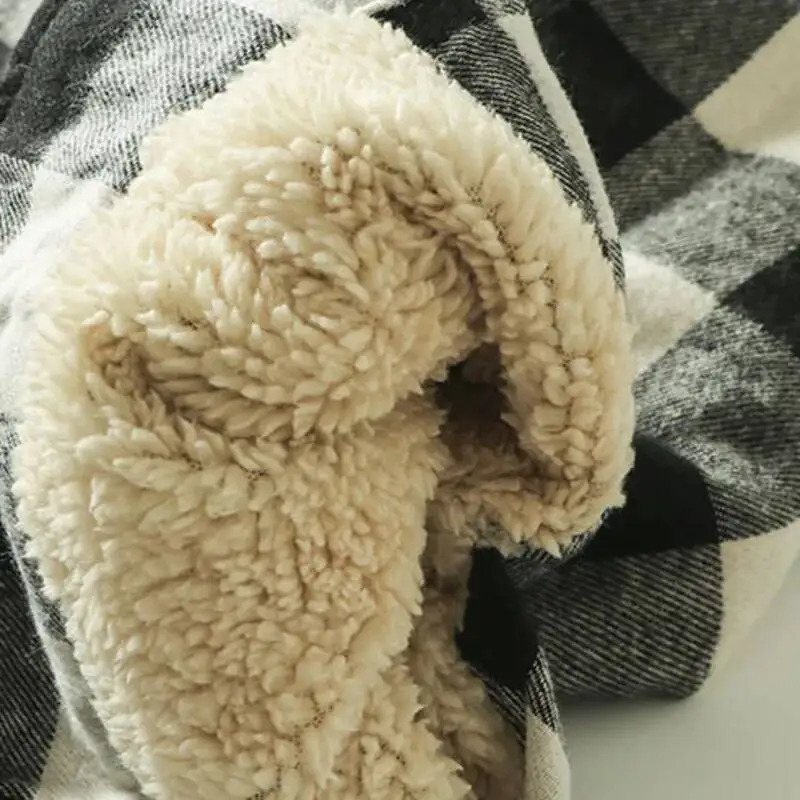 Fall Winter Mens Plaid Flannel Shirts Jackets Outwear Thick Warm Long Sleeve Fleece Lined Button Down Shirt With Chest Pockets 251216