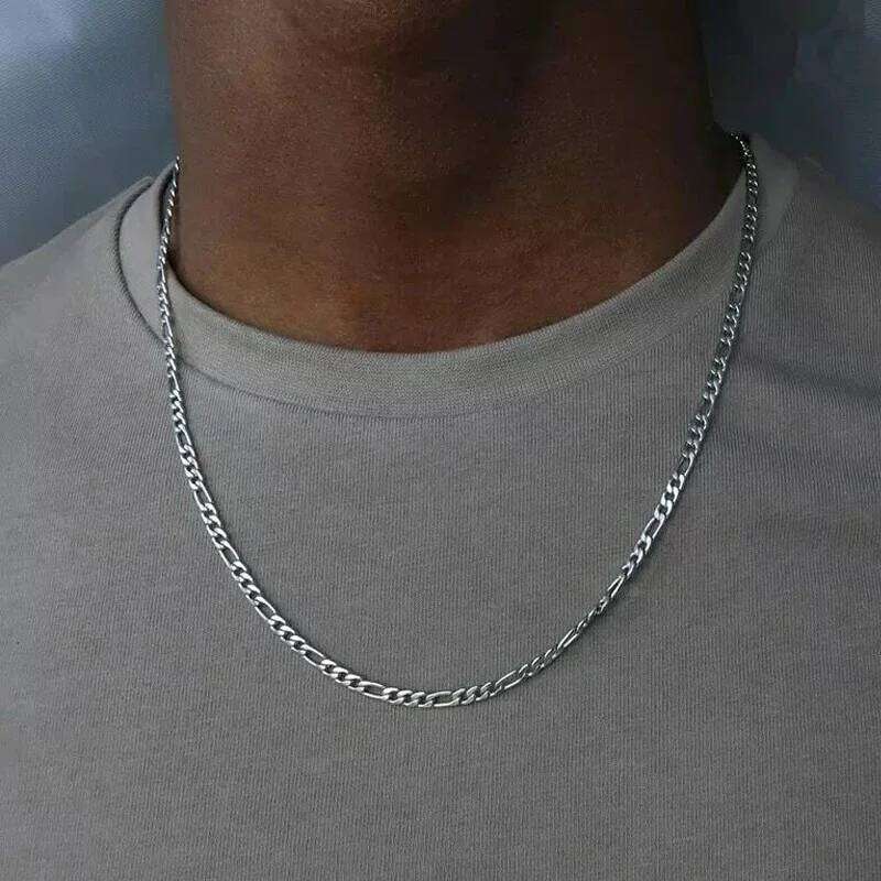 40-75cm 925 Silver 4mm Figaro Chain For Women Men Long Necklace Hip Hop Jewelry Gift 26L0104