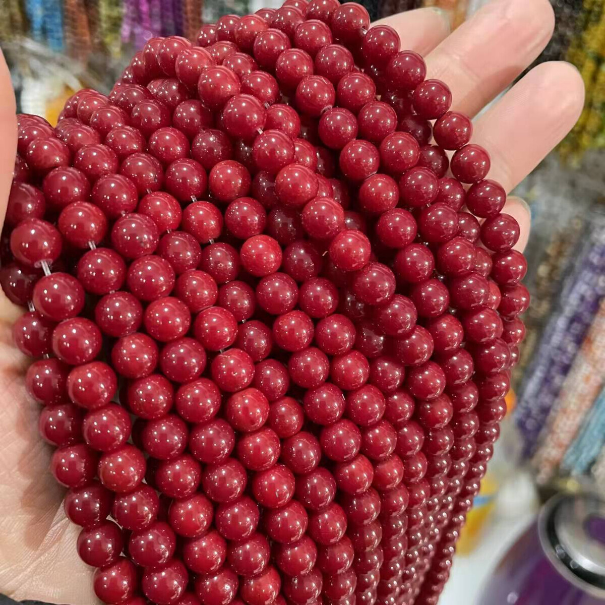 Imitation red coral beads, cinnabar beads, DIY accessories, earrings, bracelets, attracting wealth