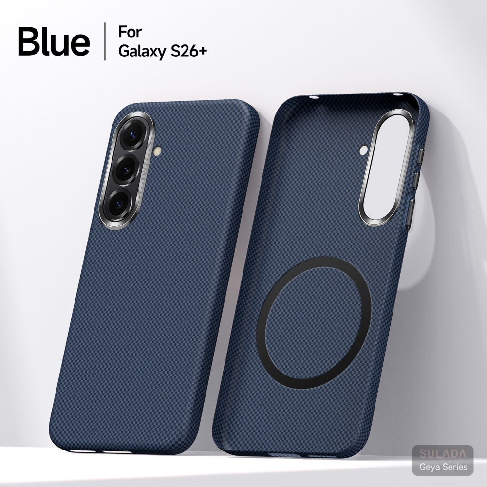 Magnetic Slim Aramid Fiber Pattern PC Case For Samsung Galaxy S26 Ultra S26 Matte Hard Cover