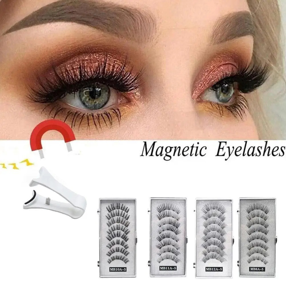 3D Natural With 5 Lashes Handmade Drop False Support Eyelashes Magnetic Reusable H8Y7 251231