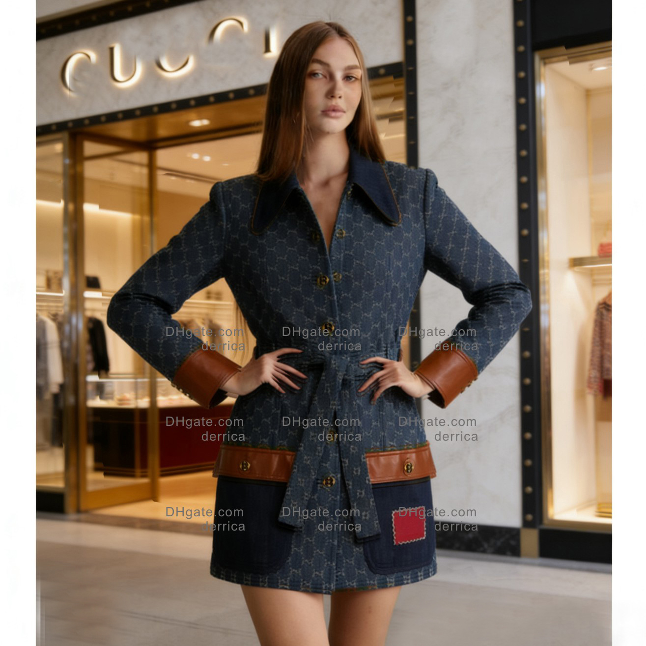 Womens Designer Double letters Denim Jackets Coat Spring Autumn Long Sleeve Jean Jacket Denim Blue Street Style Jackets