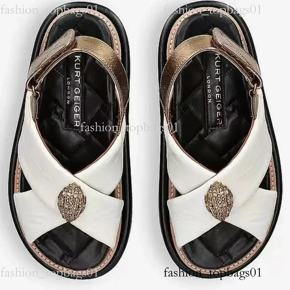 2026 10A kurt geigerr Sandal Womens London Designer Sandals Support Eaglehead Flip Flops Slippers Full Grain Textured Rubber Flats Beach Shoes kurt giegar a48