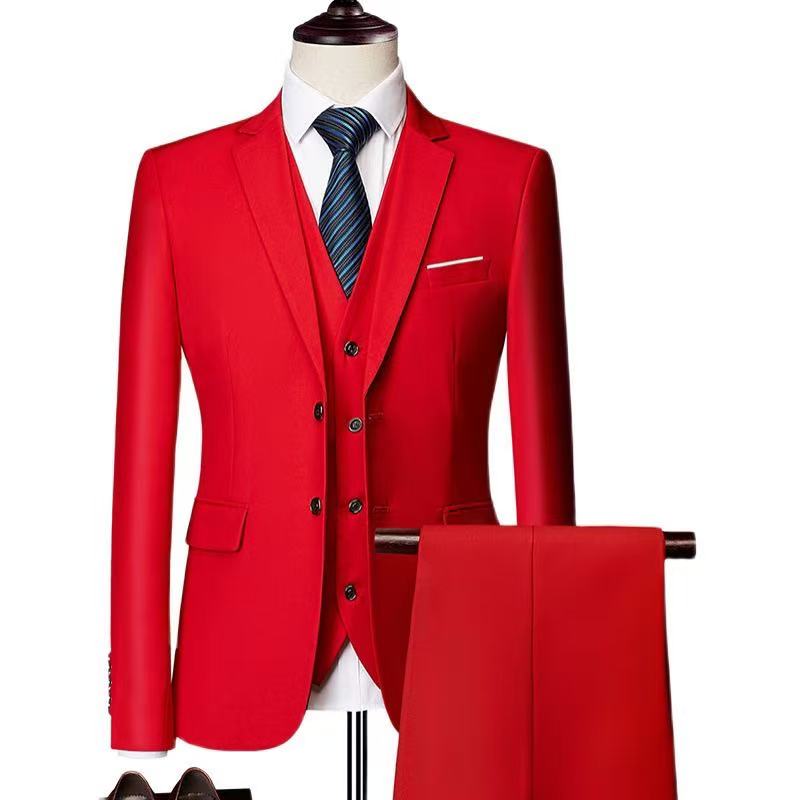 T2847 Business Casual Korean Style Slim Fit Men's Suit Jacket (Single Jacket)