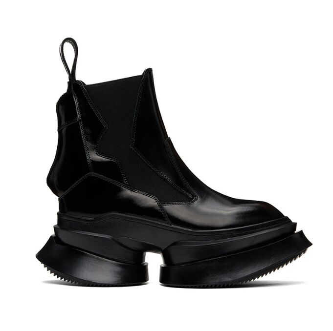 Luxury Designer Men Chelsea Boots Platform High Top Man Sneakers Gothic Heels Suede Leather Zip Luxury Vintage Trendy Designer Shoes Black