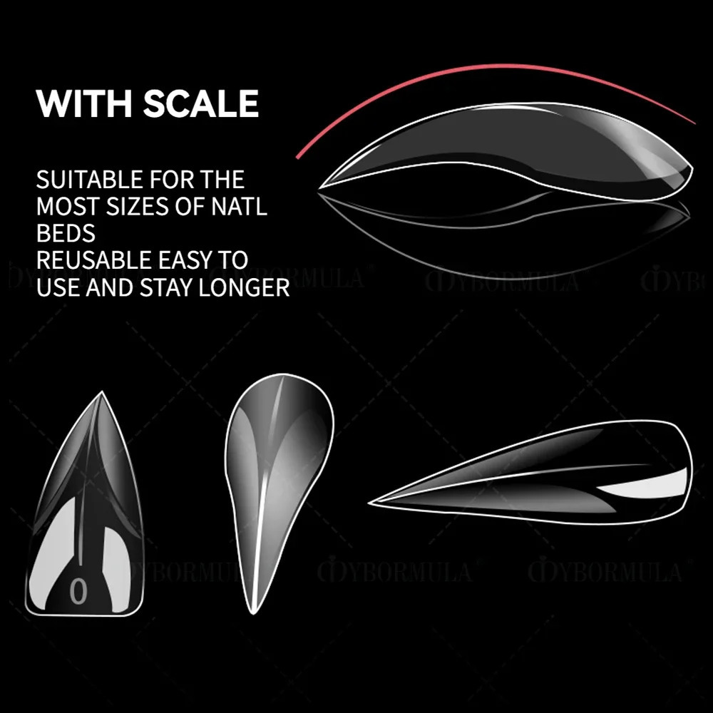 70140pcs Curved Stiletto Nail Dual Form for Poly Nail Gel Extension of 3D Eagle Claw Hawk Sculptural Nails Full Cover Molds 251224