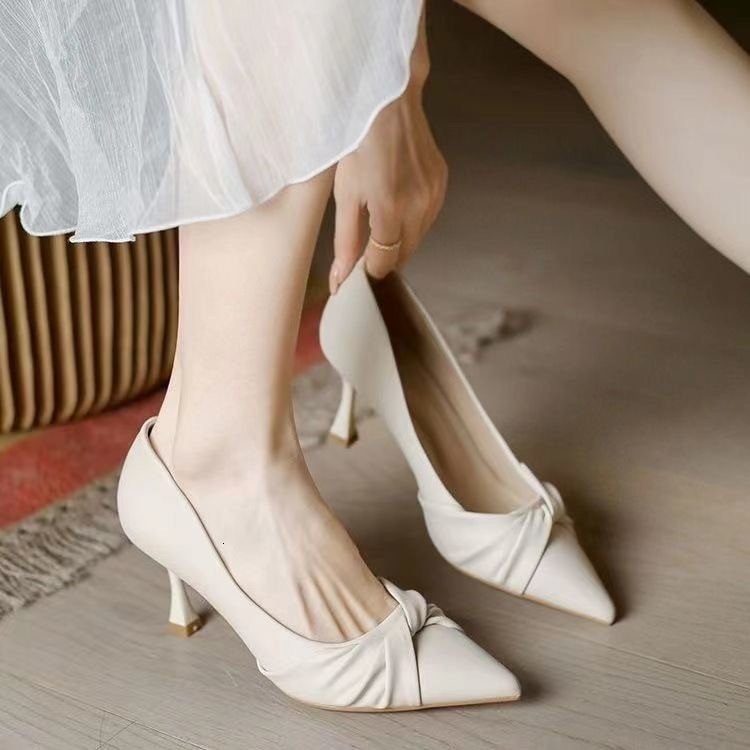 French Style Pointed Toe New Trend Internet Celebrity Niche Elegant Professional Single Shoes Simple Shallow Commuting High Heels For Women Outdoor Shoes