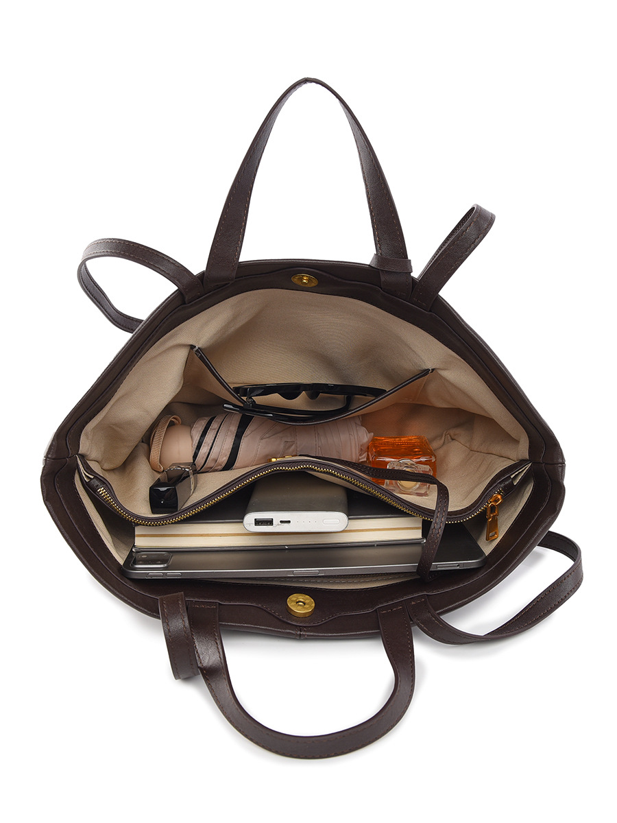 New Women's Leather Crossbody Bag, Underarm Single-Shoulder Cross-Border Cowhide Tote Bag, Niche Crossbody Bag, Retro Soft Leather Large Capacity