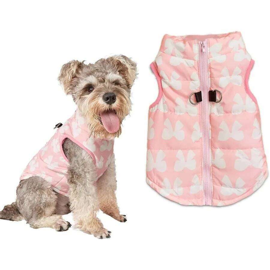 Small Harness Coat Winter Warm Cold Weather Medium Dog Waterproof with Leash Ring s 26N0104