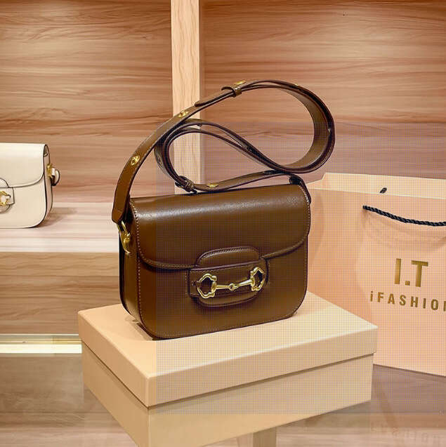 Genuine Leather for Women 2026 New Fashion Versatile Underarm 1955 Saddle Single Shoulder Crossbody Horsebit Bag
