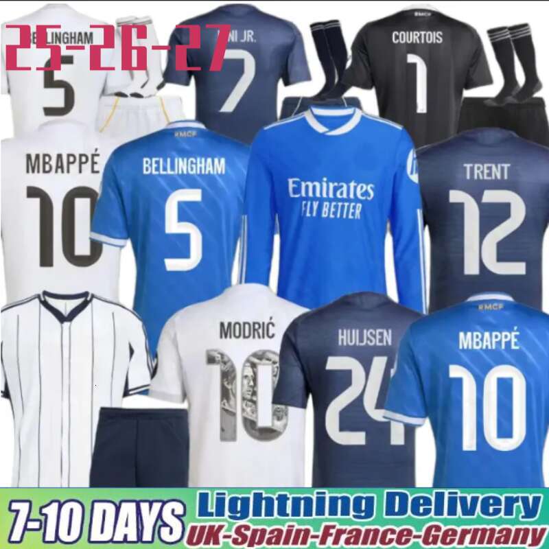 Reals Madrid 2025 Soccer Jerseys MBAPPE BELLINGHAM TRENT VINI JR Children 25 26 27 Football Shirt Top Valverde Endrick RODRYGO CAMAVINGA Camiseta Jersey Kids Kits