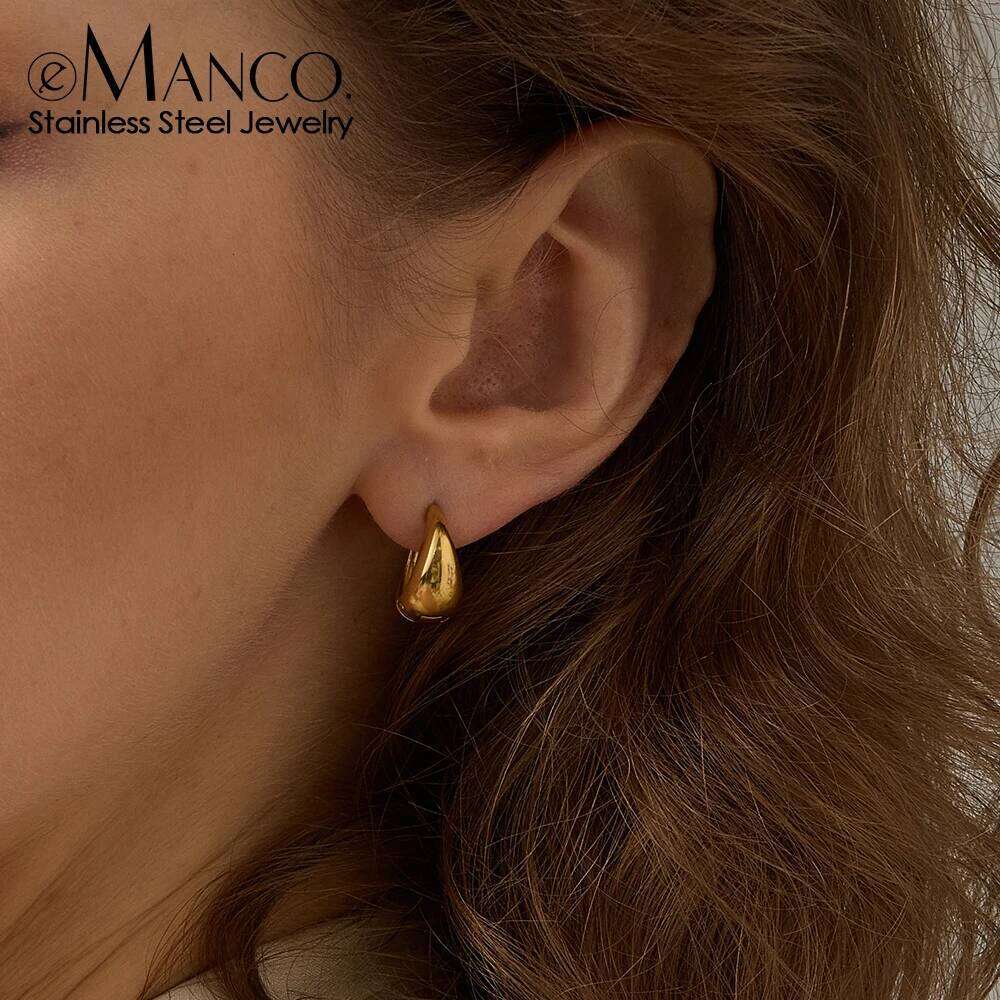 eManco Stainless Steel Hypoallergenic French Hoop Earrings,Comfort Retro Sexy Design,Christmas Gifts for Fashionable Women